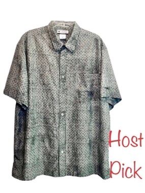 Columbia Geometric Print Short Sleeve Shirt in Grey/Black Men’s  XXL